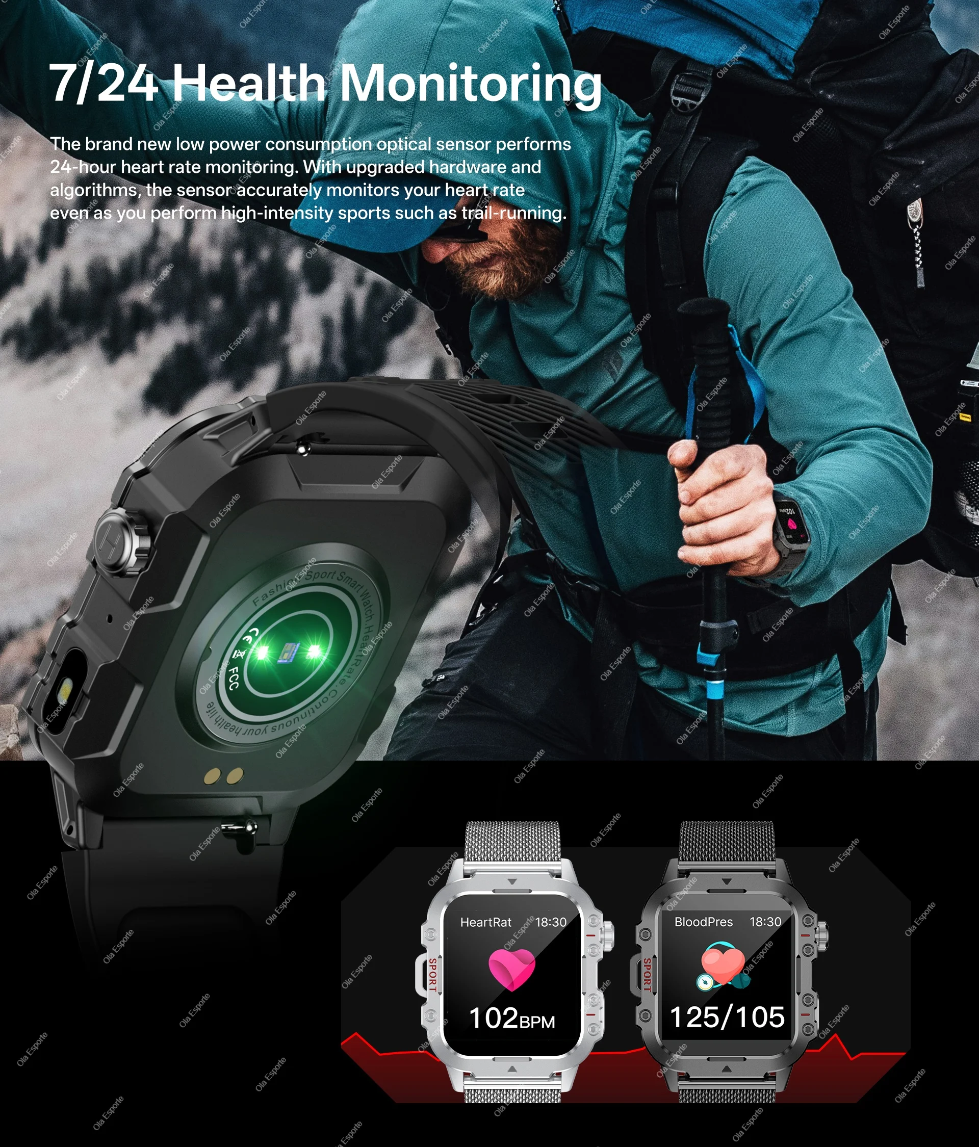 2026 Military Outdoor Smart Watch Men's GPS Flashlight Bluetooth Call 2.01