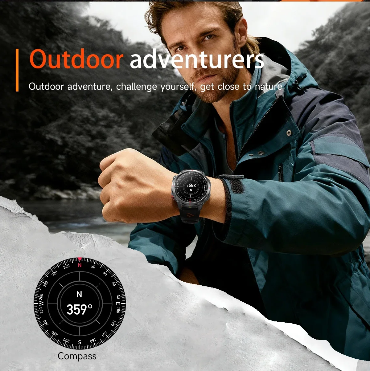 2026New Outdoor Military Men T-RX Smart Watch 1100mAh Large Battery Compass IP68 Waterproof Flashlight Sports BT Call Smartwatch