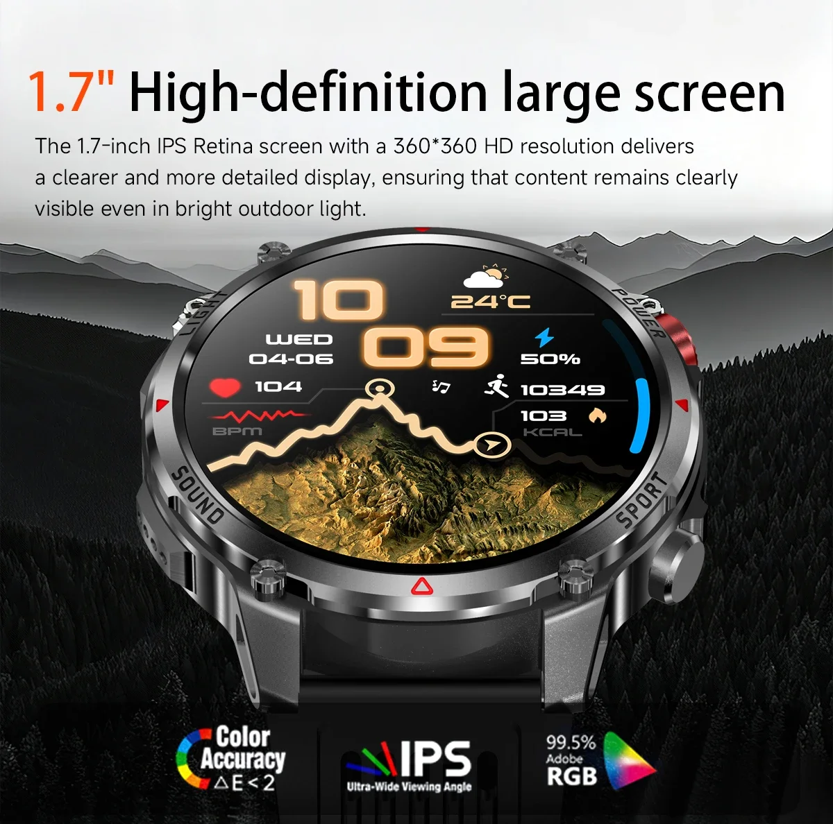 2026New Outdoor Military Men T-RX Smart Watch 1100mAh Large Battery Compass IP68 Waterproof Flashlight Sports BT Call Smartwatch