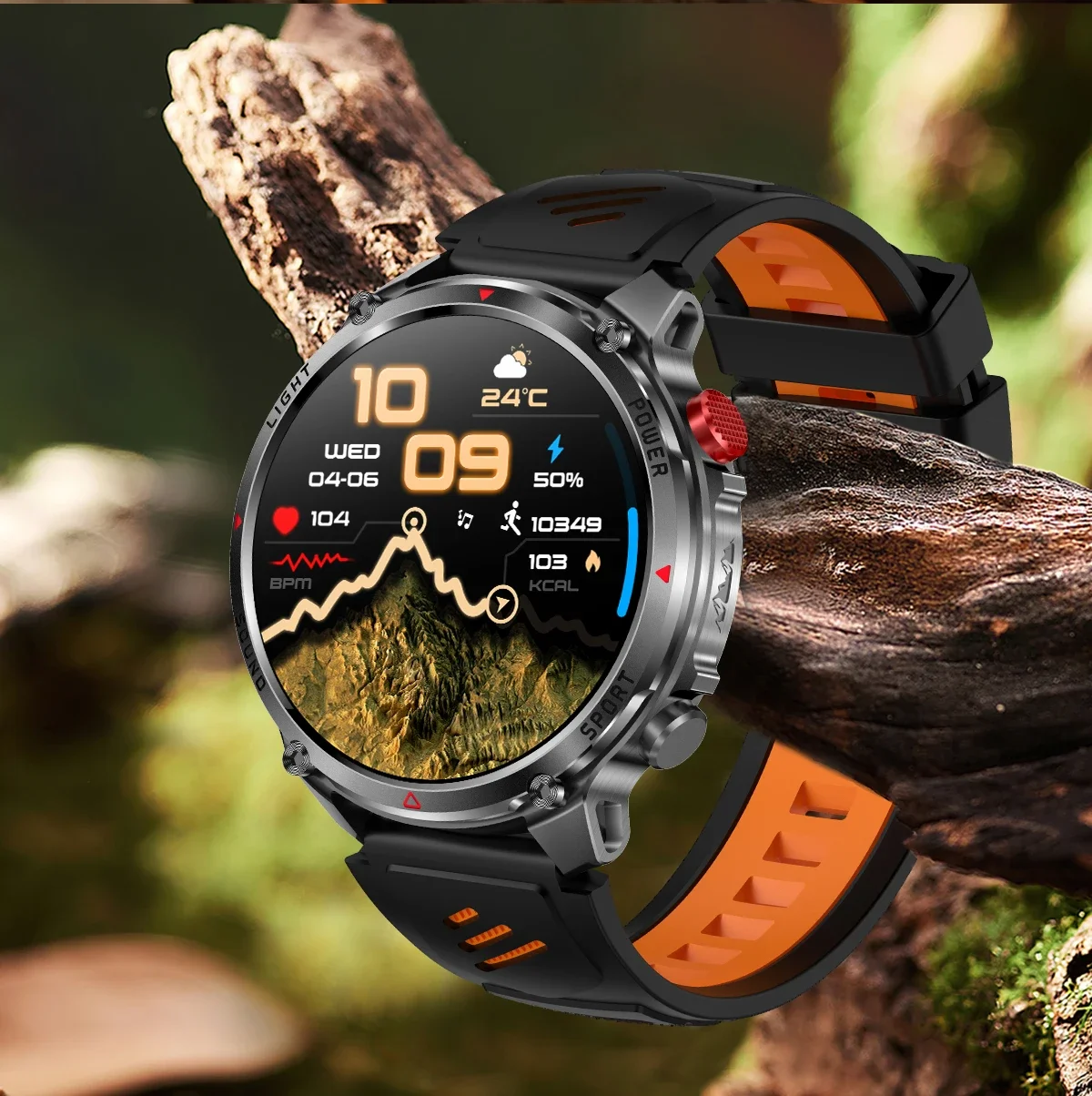 2026New Outdoor Military Men T-RX Smart Watch 1100mAh Large Battery Compass IP68 Waterproof Flashlight Sports BT Call Smartwatch