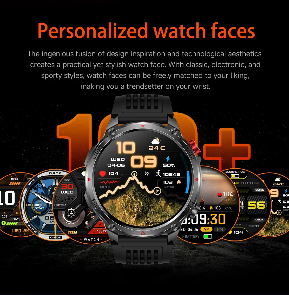 2026New Outdoor Military Men T-RX Smart Watch 1100mAh Large Battery Compass IP68 Waterproof Flashlight Sports BT Call Smartwatch