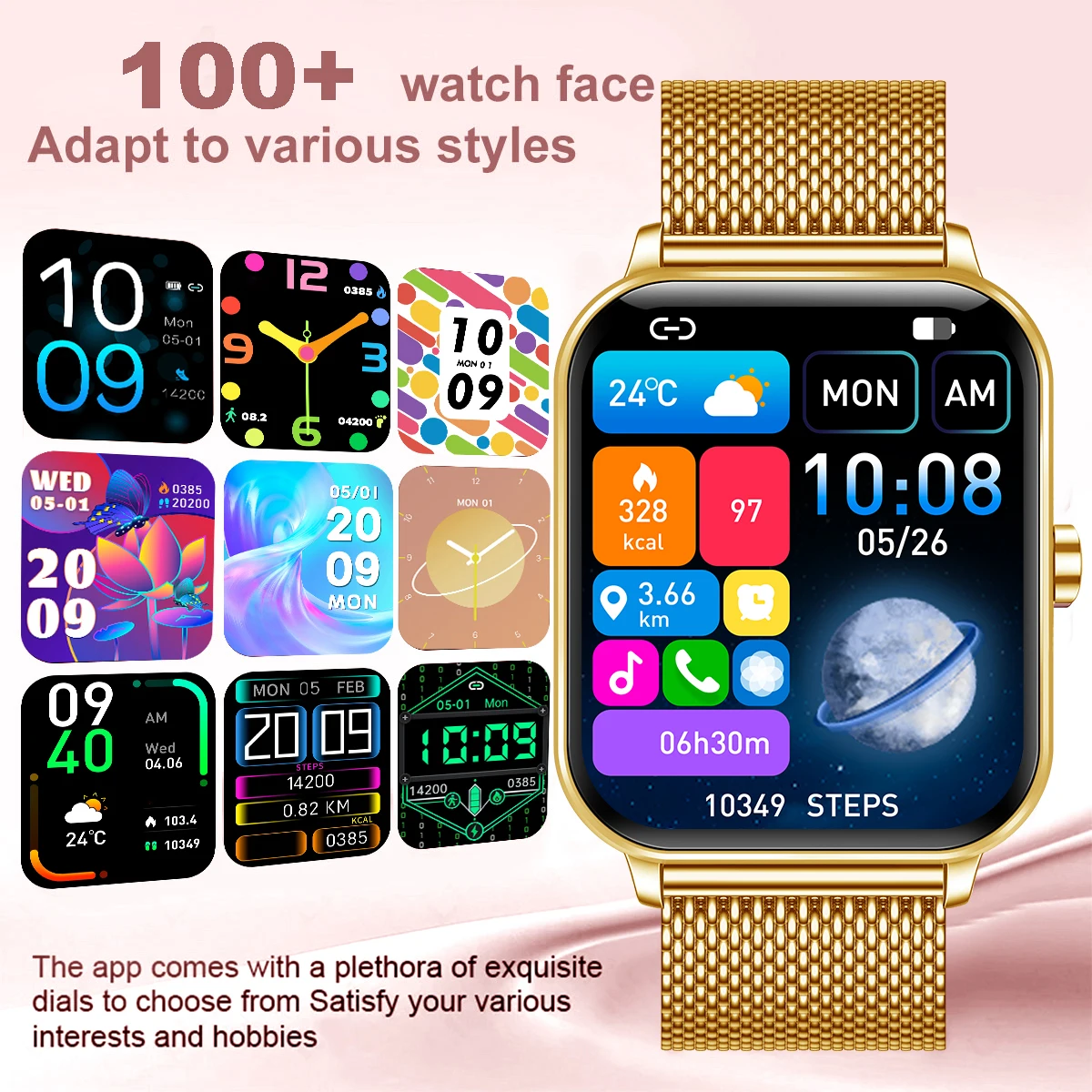 Golden Men woman Smart Watch 1.83