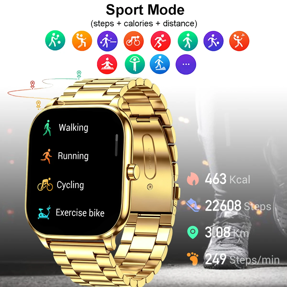 Golden Men woman Smart Watch 1.83