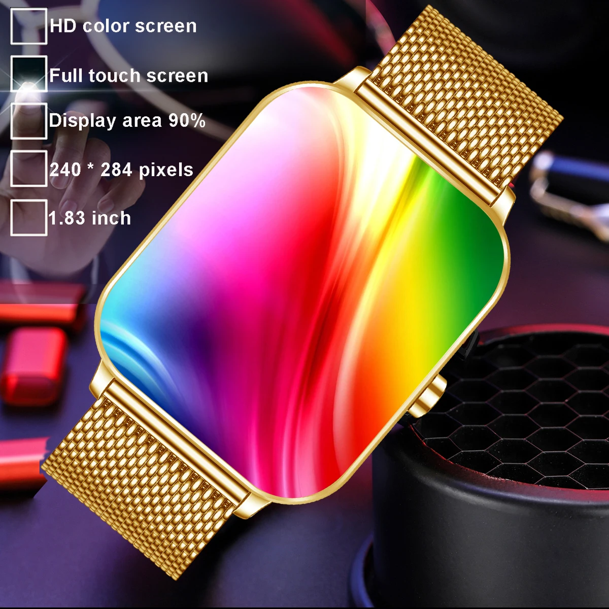 Golden Men woman Smart Watch 1.83