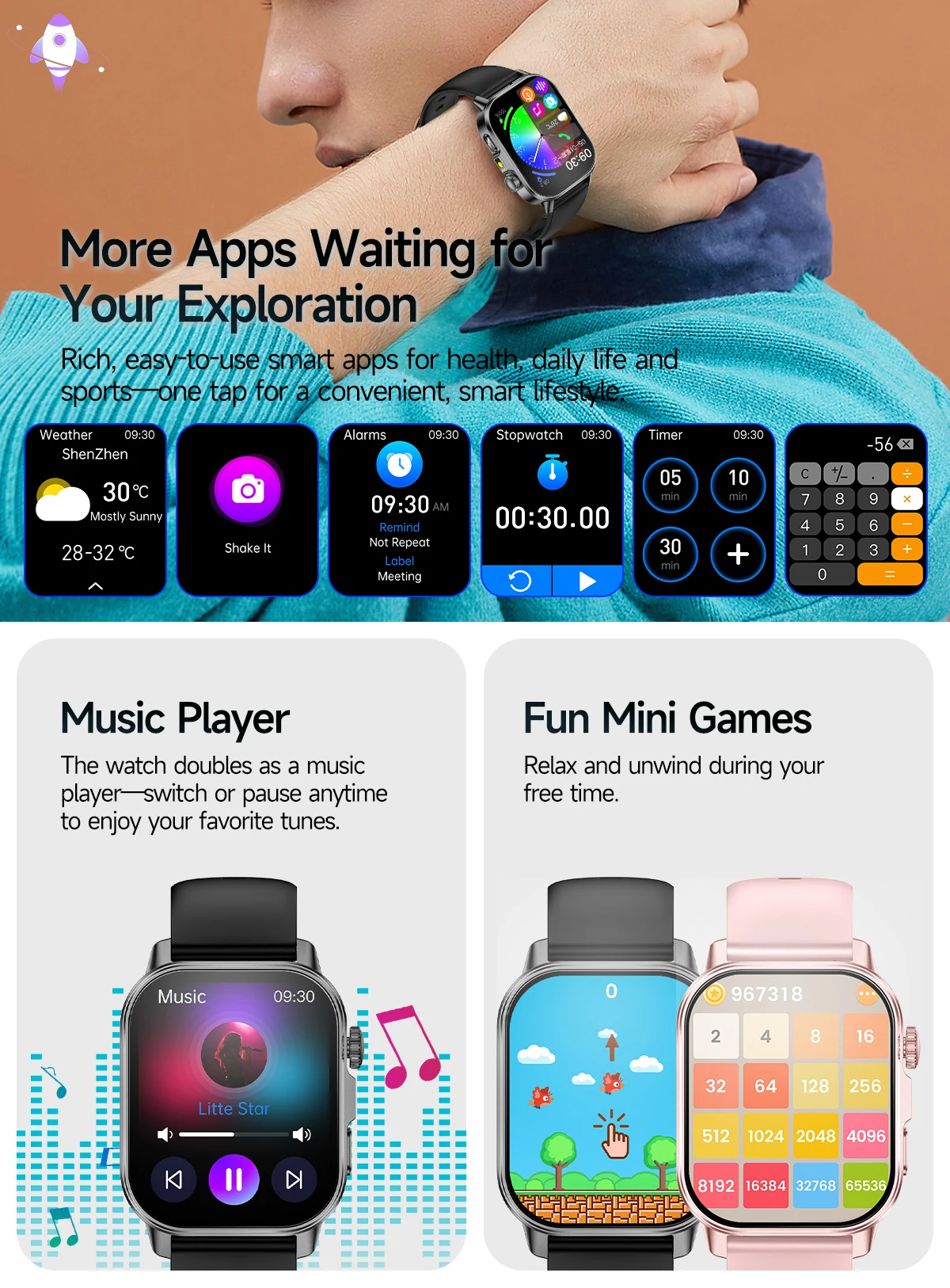 2026 New Accurate Diagnosis Smart Watch ECG Blood oxygen BP Uric acid Lipids Health HD AMOLED Screen call Smart watch Men Women