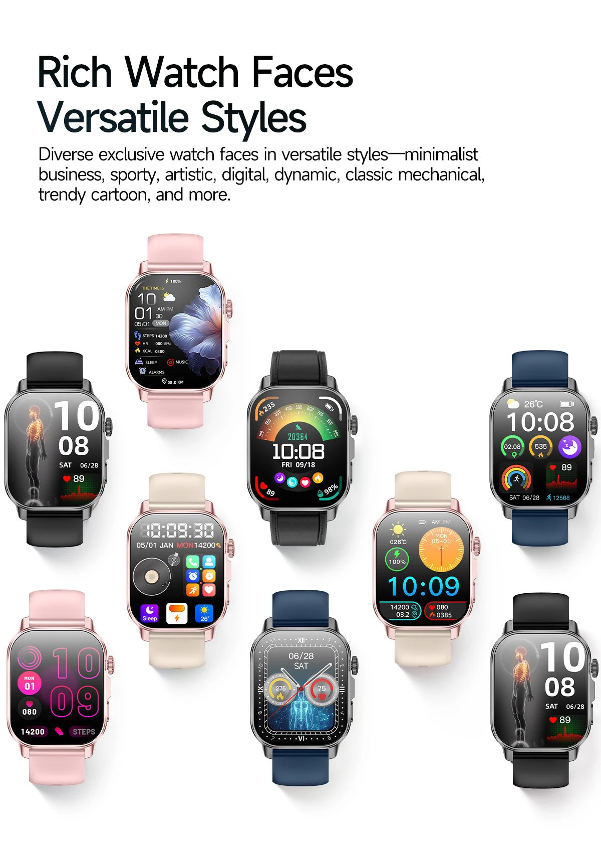 2026 New Accurate Diagnosis Smart Watch ECG Blood oxygen BP Uric acid Lipids Health HD AMOLED Screen call Smart watch Men Women