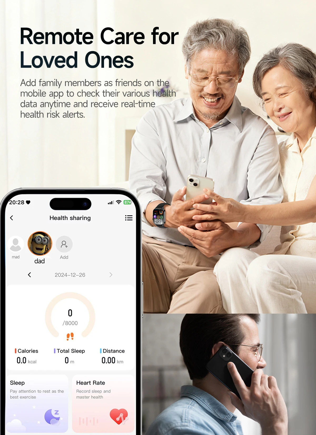2026 New Accurate Diagnosis Smart Watch ECG Blood oxygen BP Uric acid Lipids Health HD AMOLED Screen call Smart watch Men Women