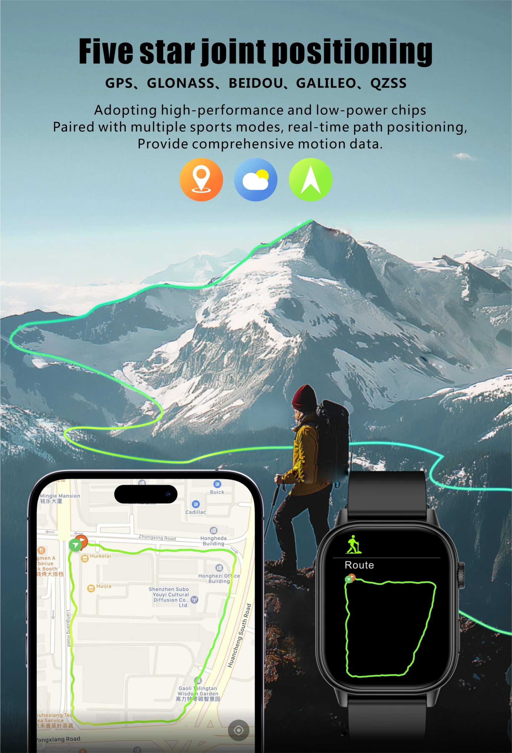 New GPS Military Smart Watch Bulit-in GPS Compass Altimeter Barometric 10ATM IP69K Waterproof AMOLED BT Call Smartwatch