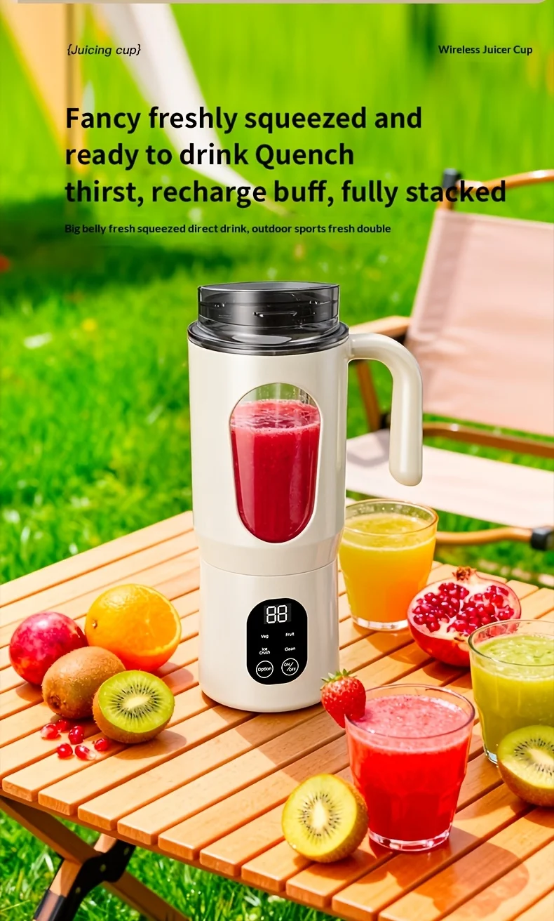 New Portable Juice Maker Blender for Shakes Smoothie 580ML Durable Juicer Steel Blades 2 in 1 Blender Bottle Smoothie Extractor