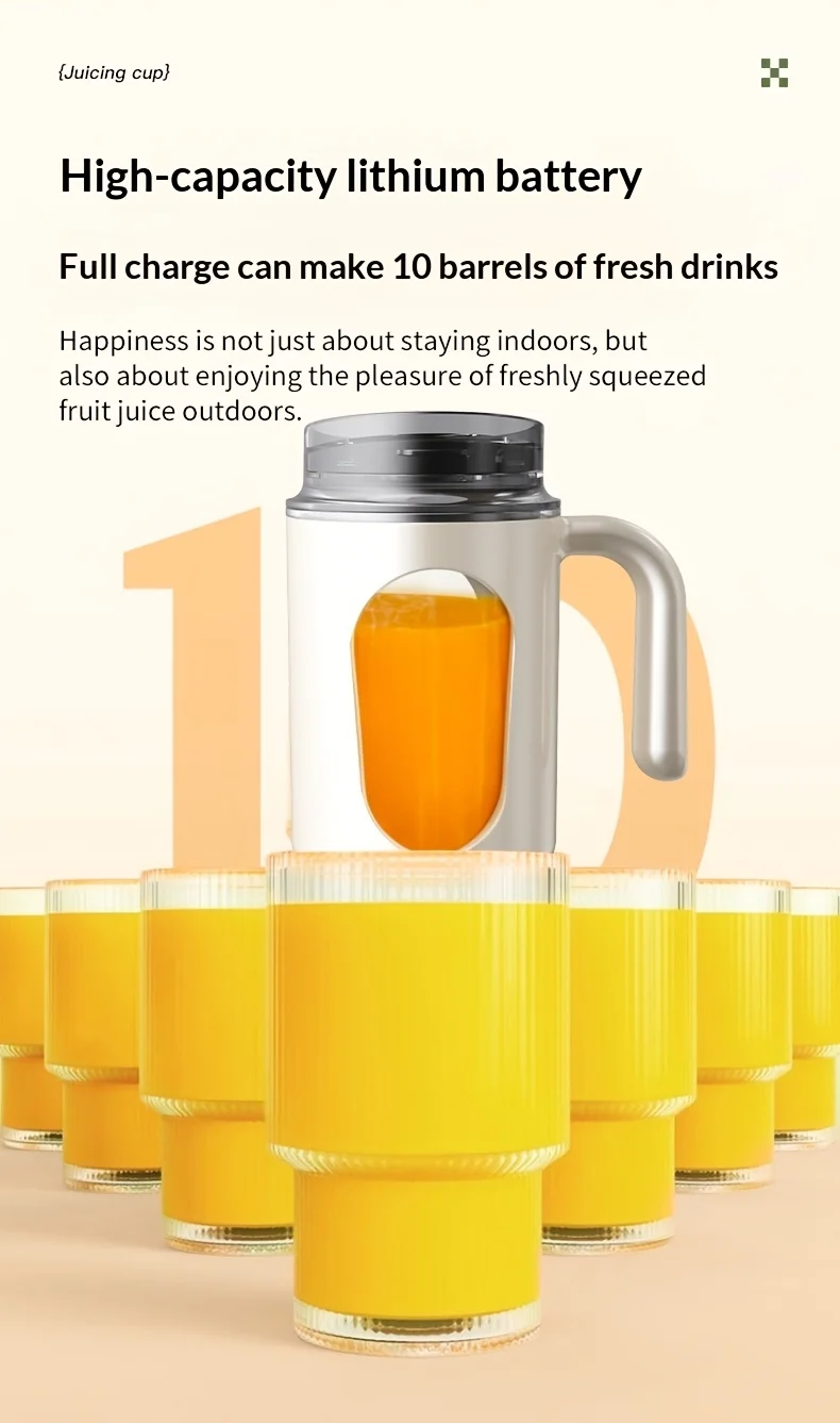 New Portable Juice Maker Blender for Shakes Smoothie 580ML Durable Juicer Steel Blades 2 in 1 Blender Bottle Smoothie Extractor