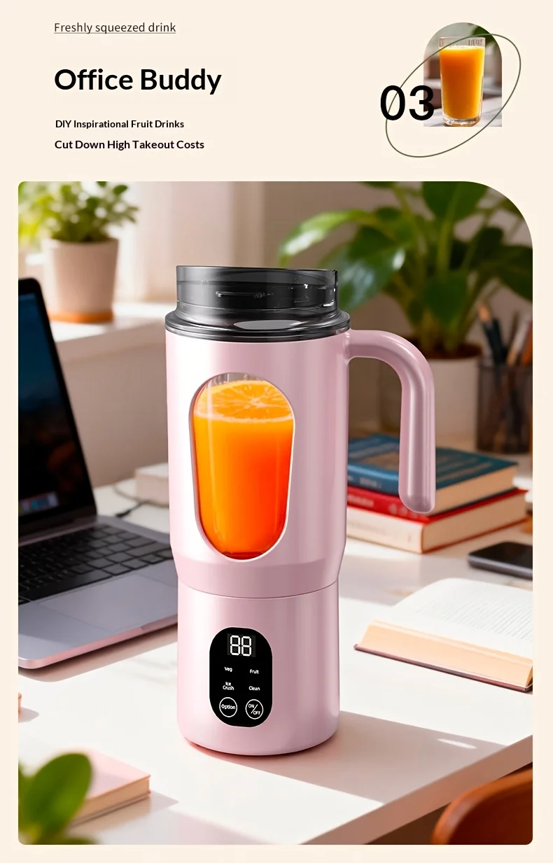 New Portable Juice Maker Blender for Shakes Smoothie 580ML Durable Juicer Steel Blades 2 in 1 Blender Bottle Smoothie Extractor
