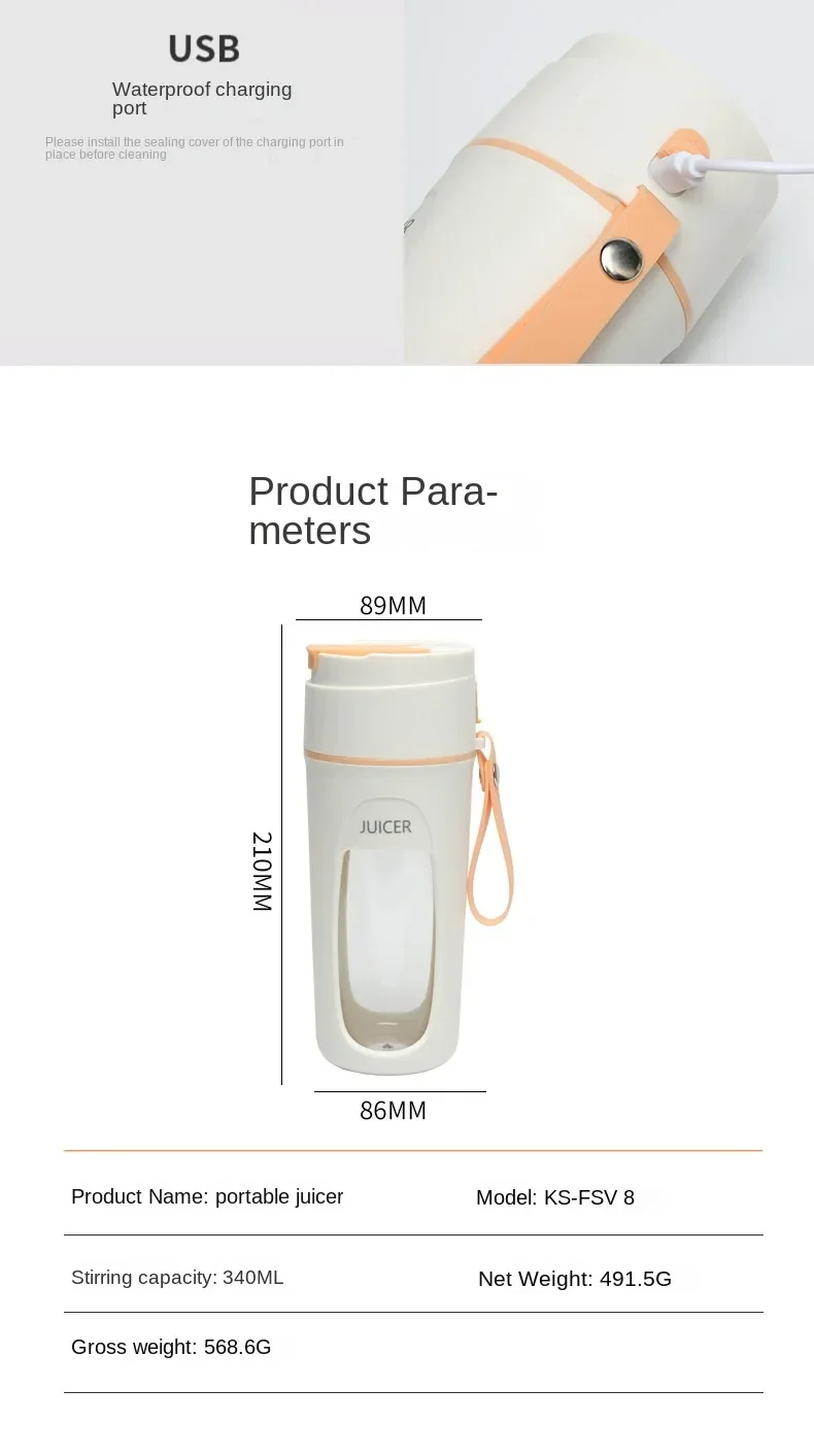 Portable Juicer Mini Electric Blender Multifunction Juice Maker Machine Fruit Mixers Extractors Smoothies Mixer 8 Blades 3000mAh Portable Juicer Mini Electric Blender Multifunction Juice Maker Machine Fruit Mixers Extractors Smoothies Mixer 8 Blades 3000mAh