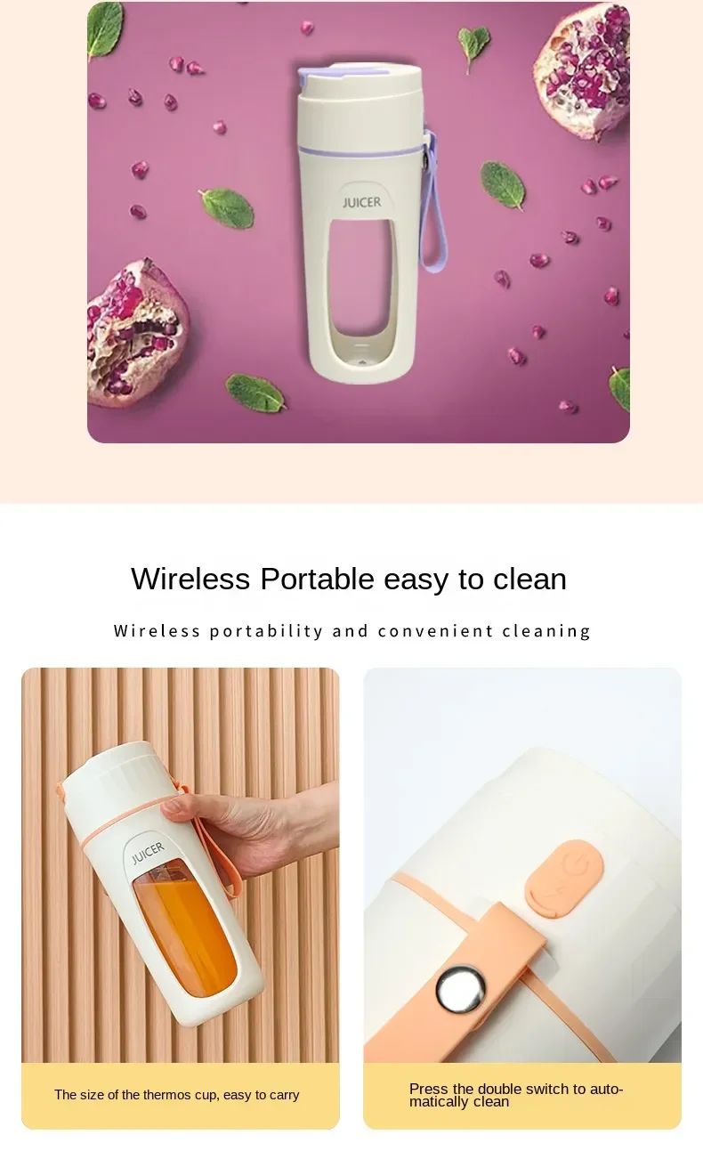 Portable Juicer Mini Electric Blender Multifunction Juice Maker Machine Fruit Mixers Extractors Smoothies Mixer 8 Blades 3000mAh Portable Juicer Mini Electric Blender Multifunction Juice Maker Machine Fruit Mixers Extractors Smoothies Mixer 8 Blades 3000mAh