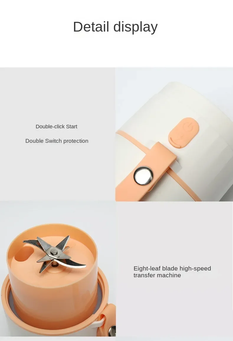 Portable Juicer Mini Electric Blender Multifunction Juice Maker Machine Fruit Mixers Extractors Smoothies Mixer 8 Blades 3000mAh Portable Juicer Mini Electric Blender Multifunction Juice Maker Machine Fruit Mixers Extractors Smoothies Mixer 8 Blades 3000mAh