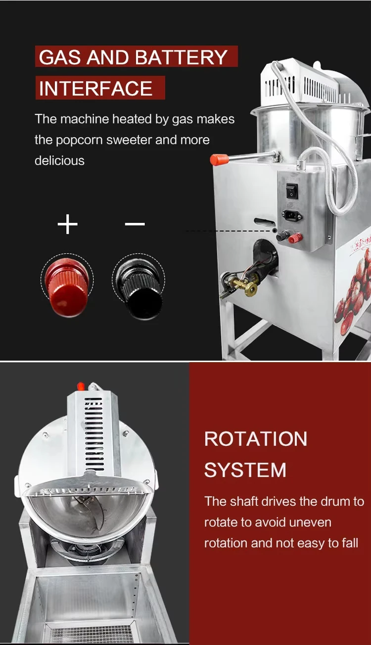 Stainless Steel Industrial Commercial Caramel Popcorn Machine - Large Capacity,  Electric Heating, Fast Cook, Easy Clean