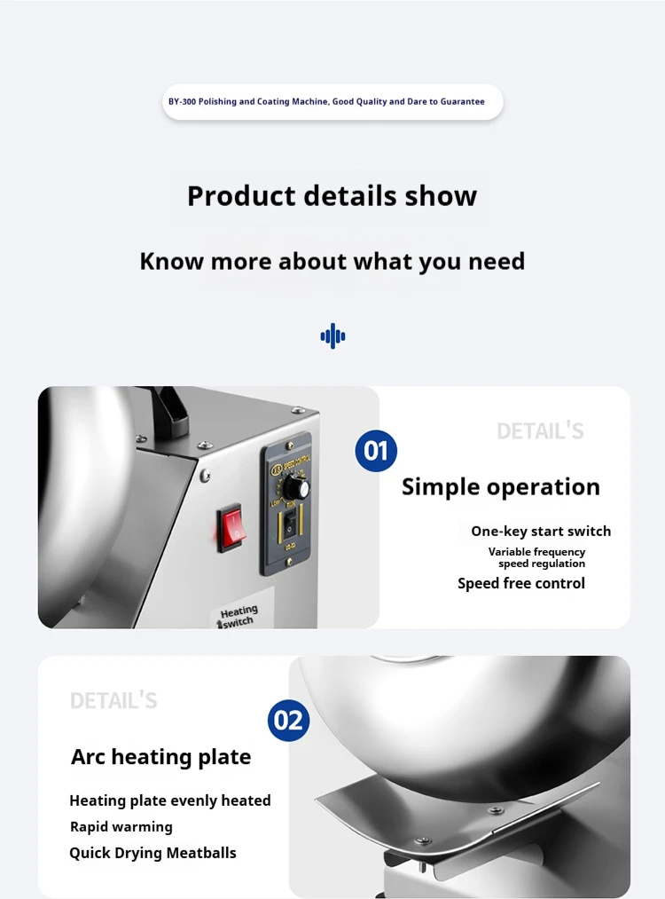 500W Commercial Small Chocolate Sugar Coating Machine - Roller Type, Fast Coating, Easy Clean, for Candy & Chocolate Bean