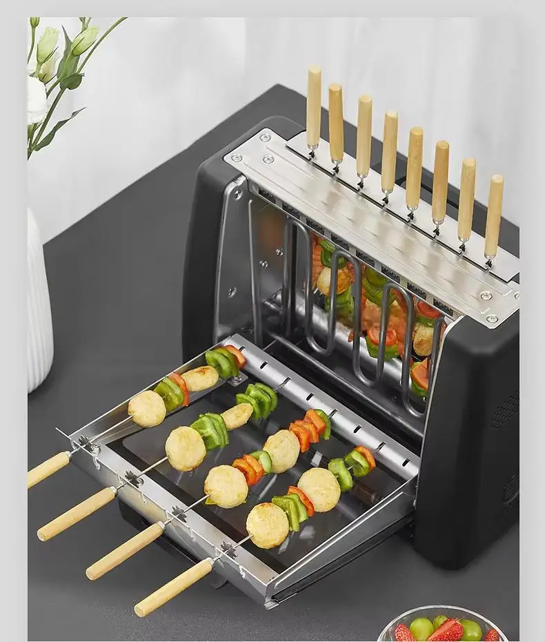 Electric 16 Skewers Stainless Steel Kebab Maker - Lamb Meat Skewers, Picnic Camping Outdoor Grill