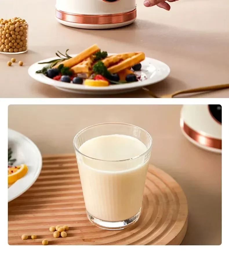 TINSOL 1500ml Breakfast Soy Milk Maker, Multi-Functional Blender 10-Blade Design 304 Stainless Steel Inner Pot, Soy Milk Machine