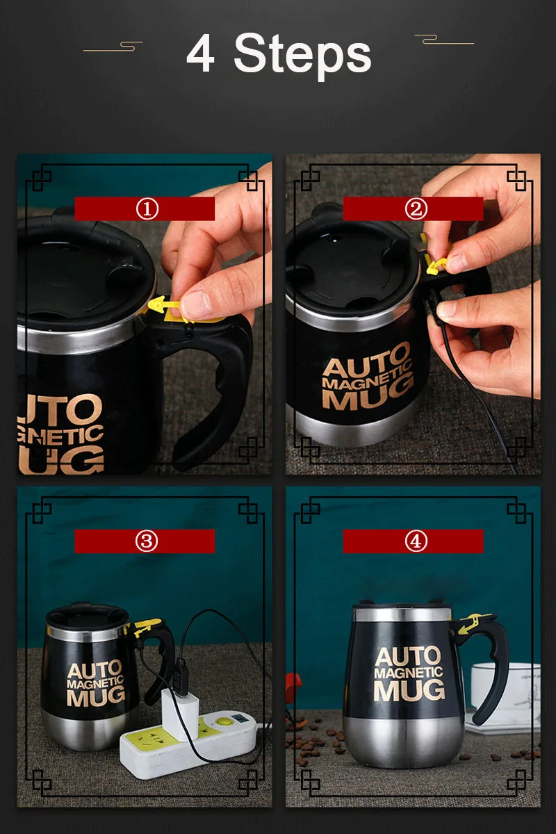 New Self Stirring Coffee Mug USB Rechargeable Stainless Steel Auto Mixing Blender Cup for Home Office Christmas Birthday Gift New Self Stirring Coffee Mug USB Rechargeable Stainless Steel Auto Mixing Blender Cup for Home Office Christmas Birthday Gift