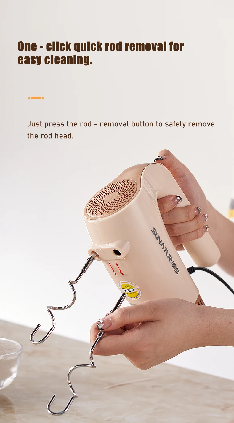SUNATUR 300W Electric Hand Mixer 3 in 1 Mixer egg beater Baking appliances Handheld Blender machine with storage base Cream Whip