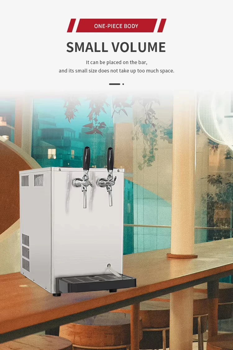 Countertop Draft Beer Cooler - Dual/Single Tap Stainless Steel Dispenser, Temperature Control, Fast Cooling, Easy Clean