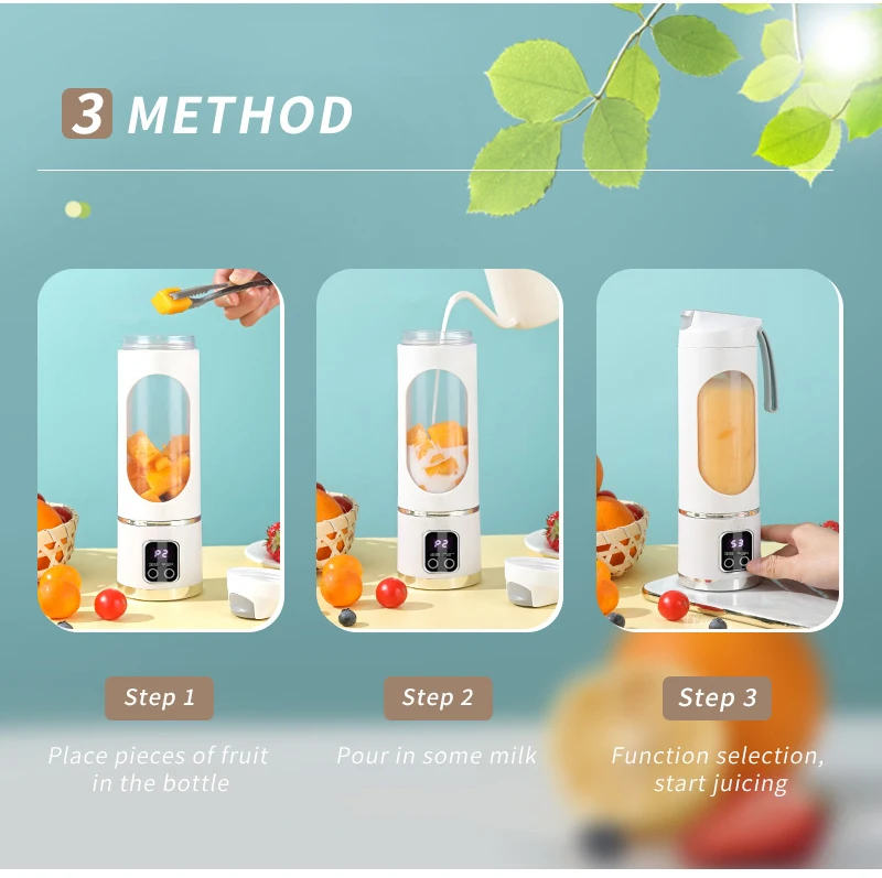 NEW 450ml Portable Electric Juicer, Mini USB Travel Juicer Machine Shakes Smoothie Blenders 12 Blades Fresh Juice Extractor
