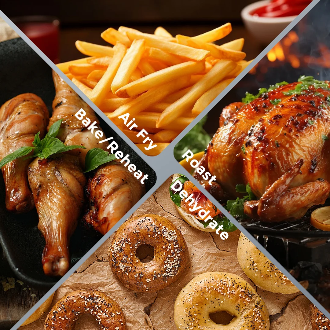 8-in-1 Air Fryer 6 Qt, Premium Ceramic Coating,Precise Heating for Even Results, Air Fry, Roast, Bake, Broil,Frozen, Proof,120V