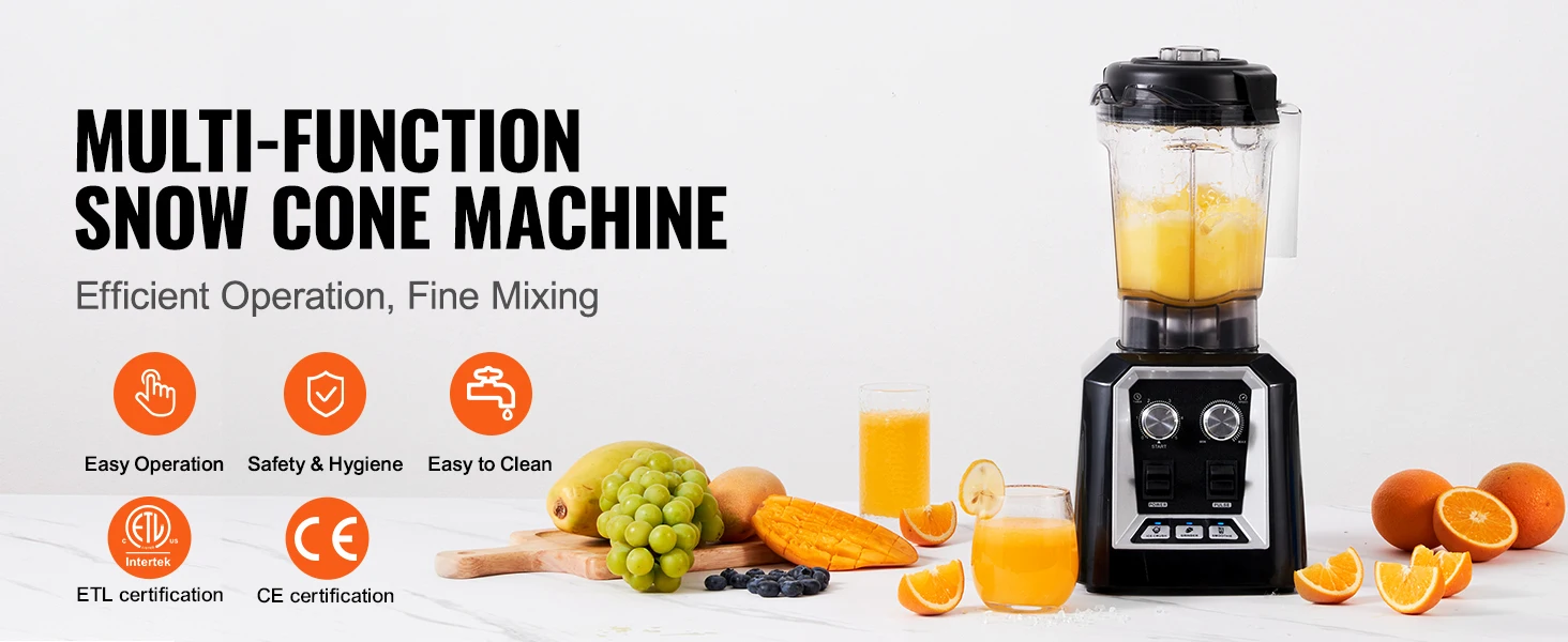 SucceBuy 2L Smoothie Blender Professional Countertop Fruit Food Processor Mixer Maker with Stainless Steel for Home Kitchen Bar