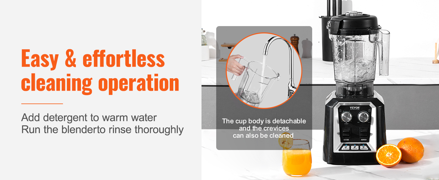 SucceBuy 2L Smoothie Blender Professional Countertop Fruit Food Processor Mixer Maker with Stainless Steel for Home Kitchen Bar