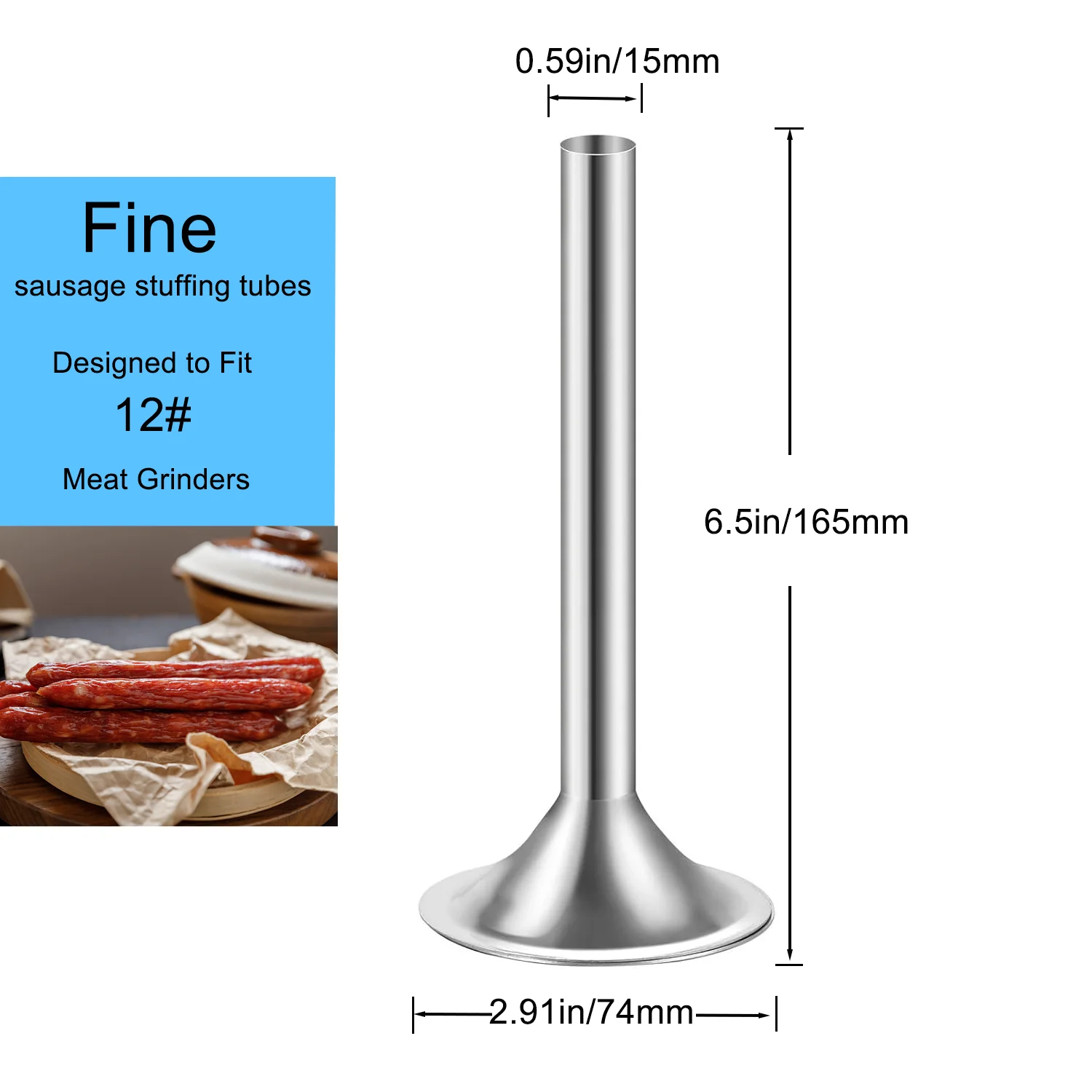 Meat Grinder Plates Type 12, #12 Stainless Steel Grinder Plate Disc, Blade, Sausage Stuffing Tubes, Replacement of Accessories