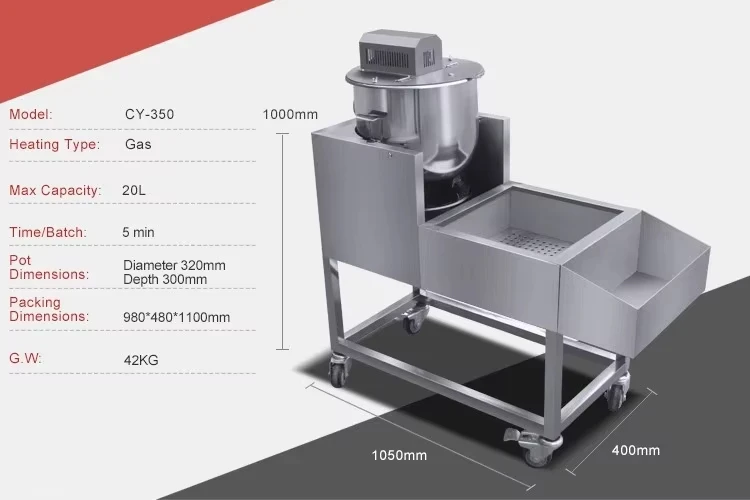 Stainless Steel Industrial Commercial Caramel Popcorn Machine - Large Capacity,  Electric Heating, Fast Cook, Easy Clean