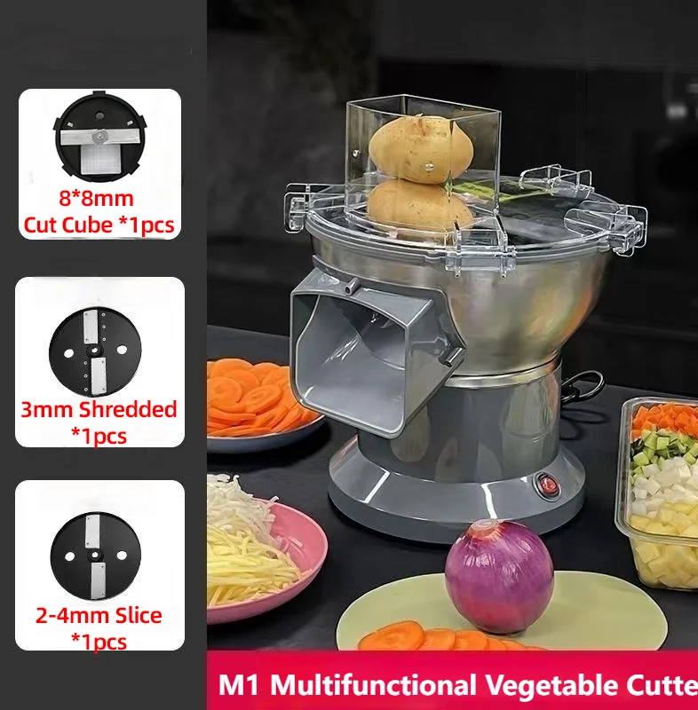 HomeWare M1 Multifunctional Vegetable Cutter Fruit Cutting Maker Cube Shredding Slicing large-caliber inlet Food processor