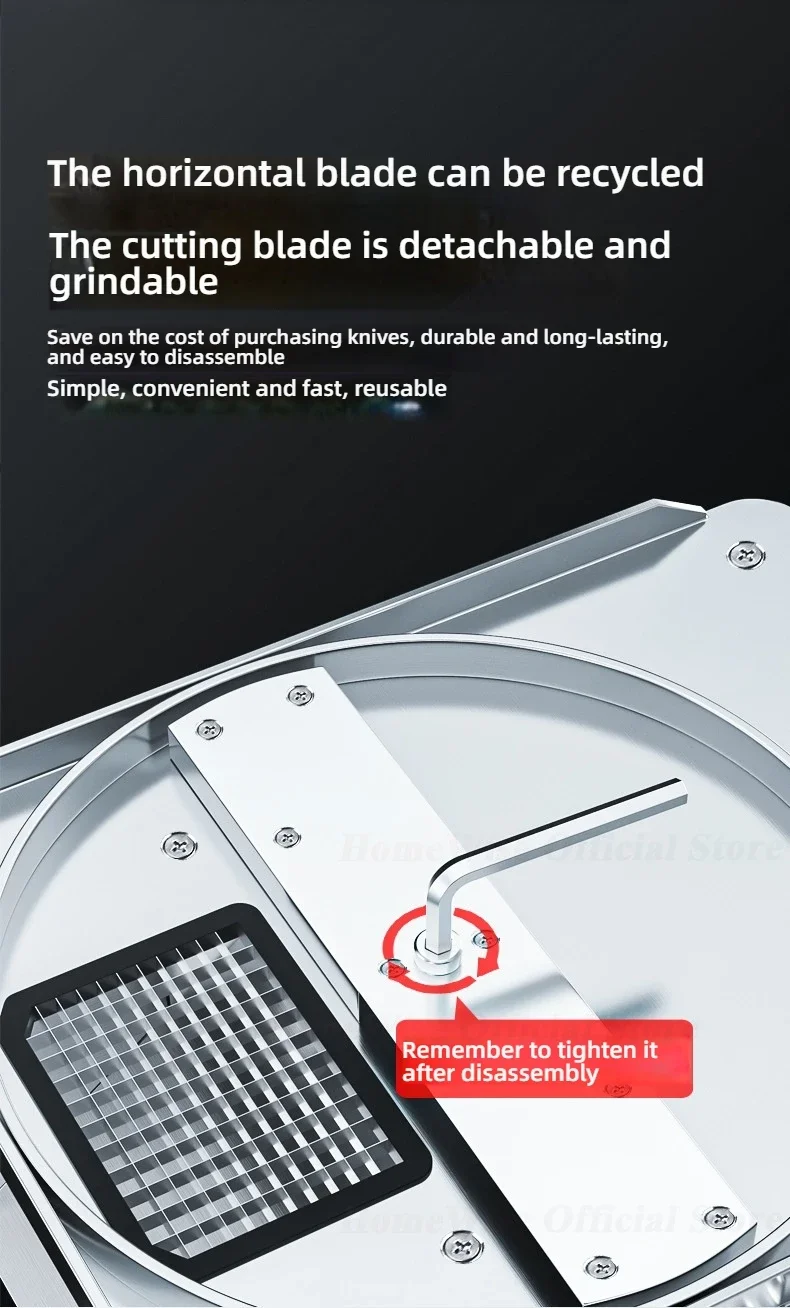 LX EVEC Commercial Electric Vegetable Cube Cutting Machine Fruit Slicer Cutting Strip Dice Food Processor With 5 Blades