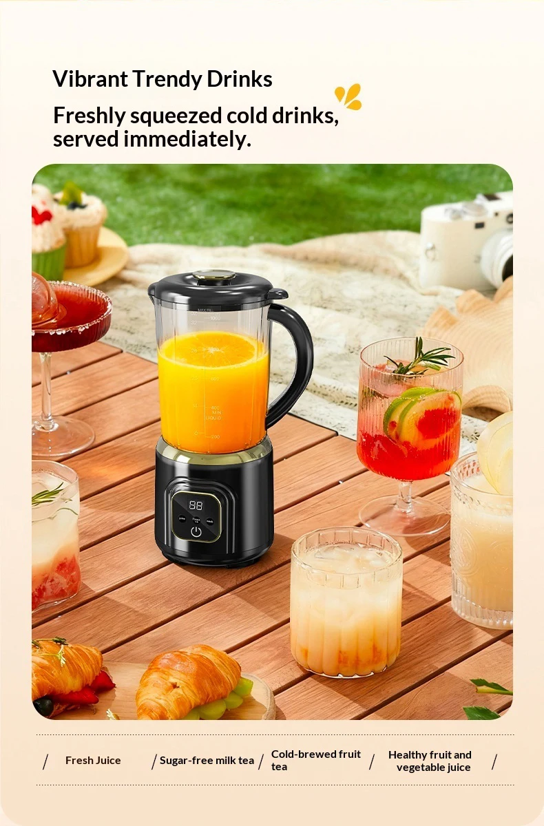 1000 ML Household Juicer Blender Dual-blade digital display juicer USB Rechargeable Ice Crusher Electric Fruit Juice Machine