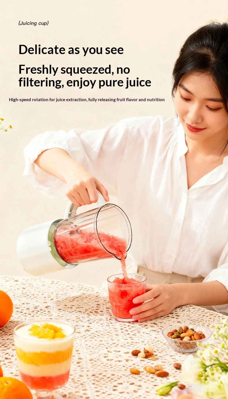 1000 ML Household Juicer Blender Dual-blade digital display juicer USB Rechargeable Ice Crusher Electric Fruit Juice Machine