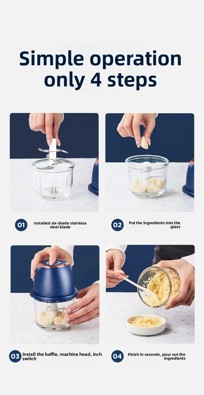 350ML Electric Meat Grinders Food Crusher Garlic masher USB Multifunctional Vegetable Slicer Processor Chopper Kitchen Blenders
