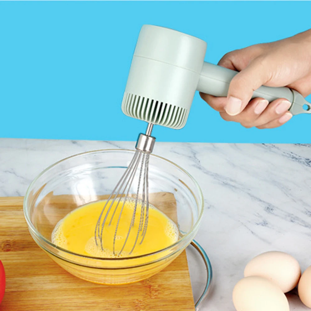 Wireless Electric Food Mixer USB Hand Blender Portable 3 Speeds Dough Garlic Crusher Cream Egg Beater Baking Masher Kitchen Tool