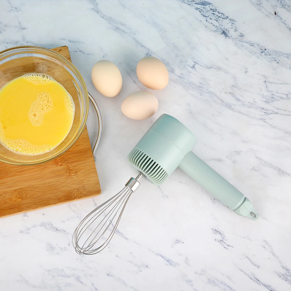 Wireless Electric Food Mixer USB Hand Blender Portable 3 Speeds Dough Garlic Crusher Cream Egg Beater Baking Masher Kitchen Tool