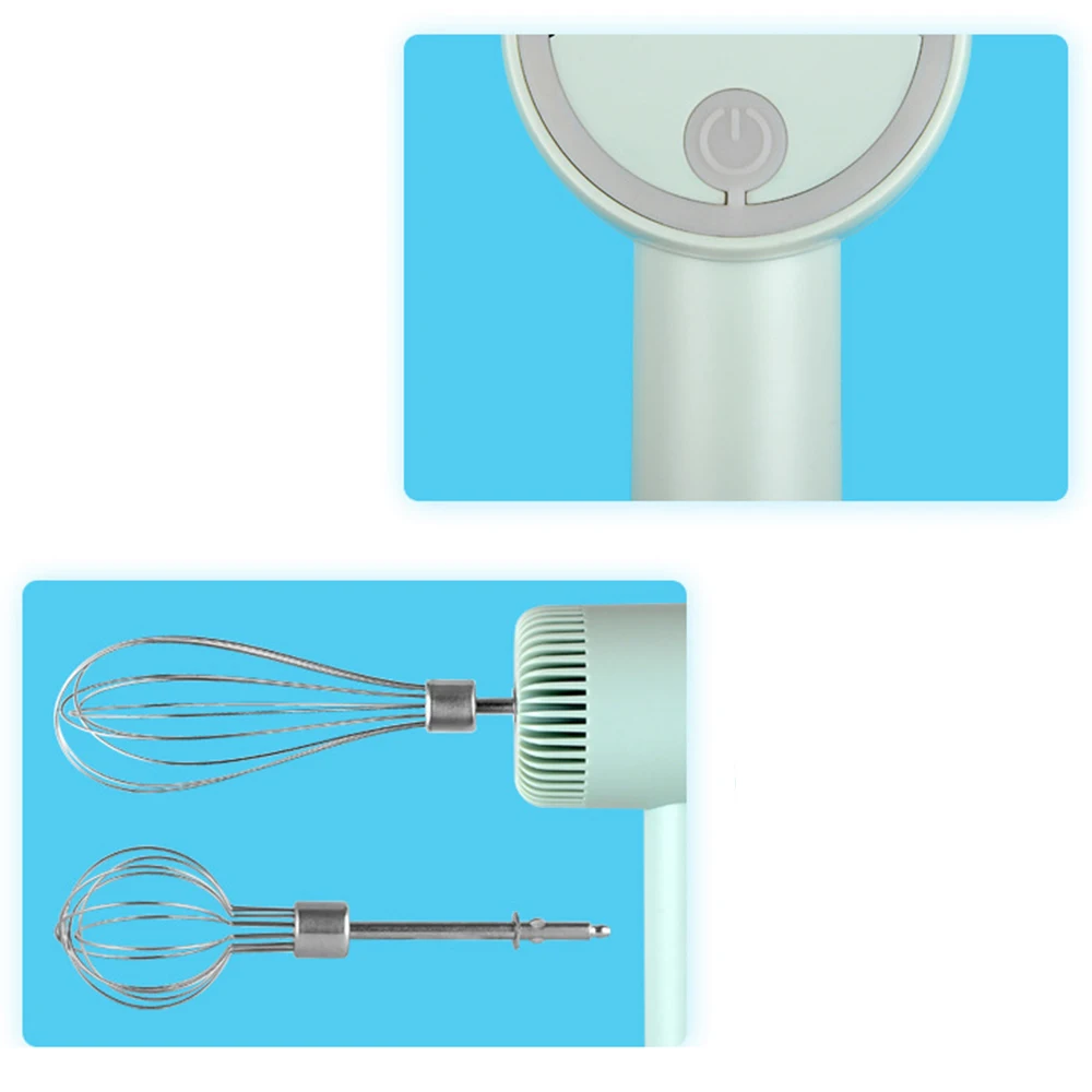 Wireless Electric Food Mixer USB Hand Blender Portable 3 Speeds Dough Garlic Crusher Cream Egg Beater Baking Masher Kitchen Tool