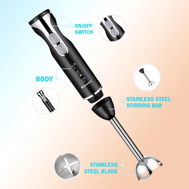 Home Portable Handheld Cooking Stick 1000W 5 in 1 Multi-function Blender Food Processor Small Baby Food Machine Meat Grinder