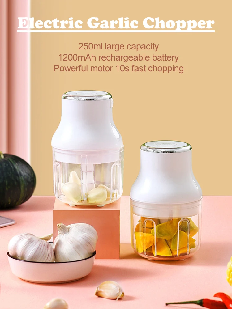 Electric Garlic Chopper Meat Grinder Mini Vegetable Chopper Garlic Crusher Blenders For Kitchen Grinders Food Processor Mixer Electric Garlic Chopper Meat Grinder Mini Vegetable Chopper Garlic Crusher Blenders For Kitchen Grinders Food Processor Mixer