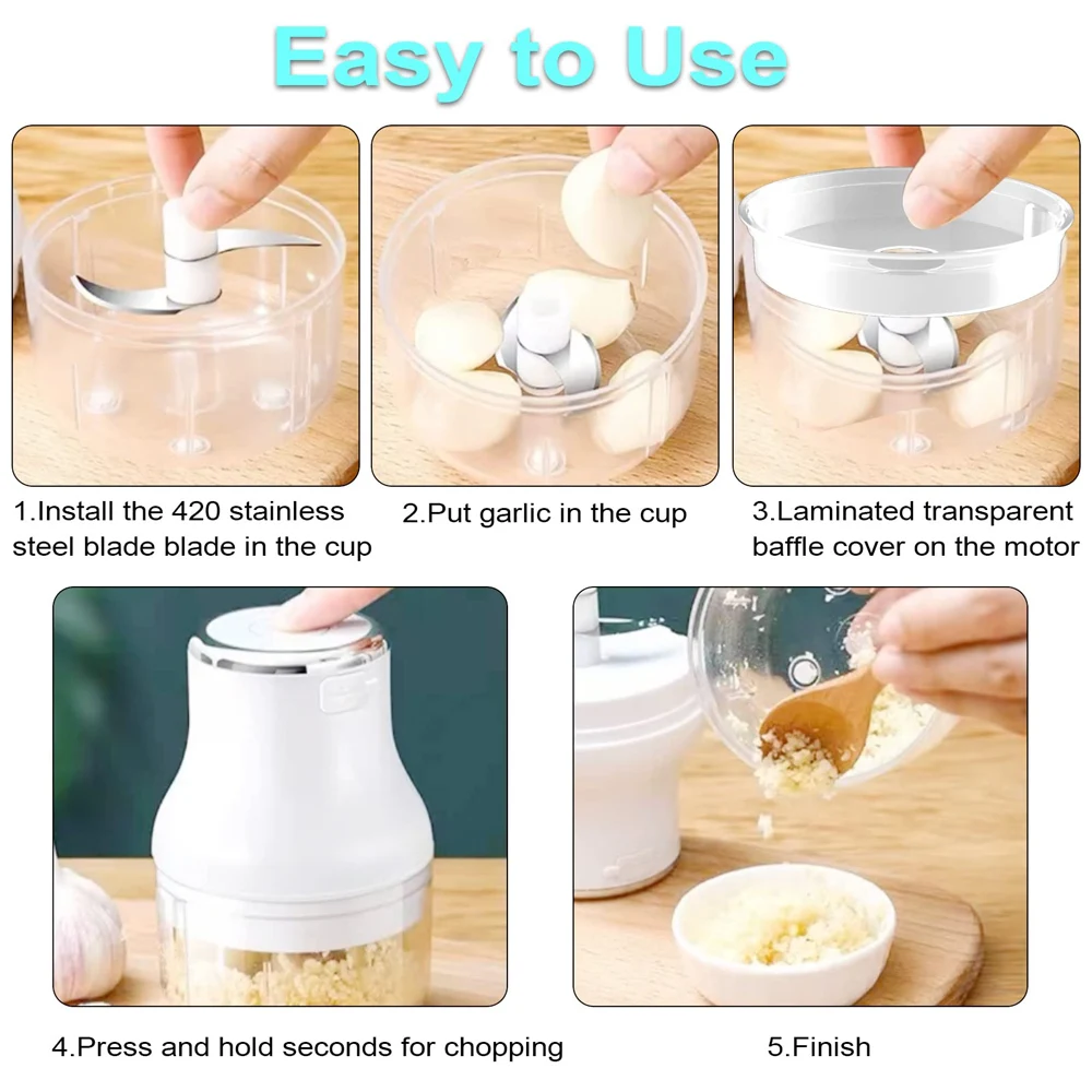 Electric Garlic Chopper Meat Grinder Mini Vegetable Chopper Garlic Crusher Blenders For Kitchen Grinders Food Processor Mixer Electric Garlic Chopper Meat Grinder Mini Vegetable Chopper Garlic Crusher Blenders For Kitchen Grinders Food Processor Mixer