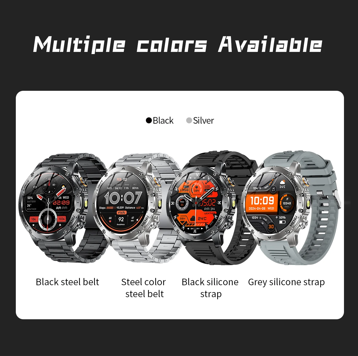 2026 New GPS Outdoor Sports Smart Watch Men AMOLED Screen LED Flashlight Heart rate Waterproof Bluetooth Call 1000mAh SmartWatch