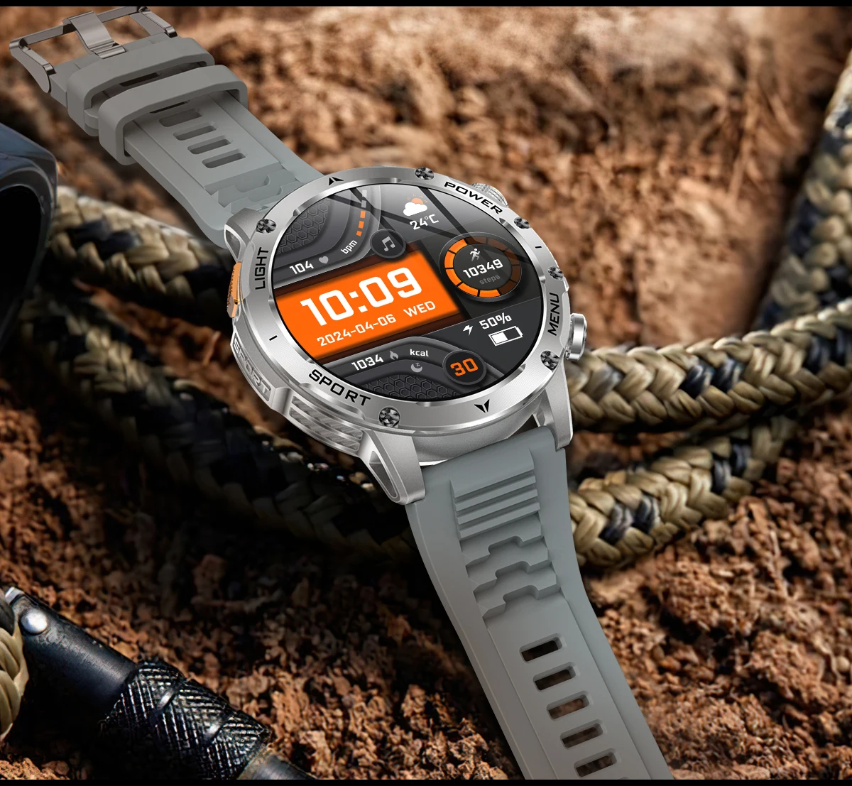 2026 New GPS Outdoor Sports Smart Watch Men AMOLED Screen LED Flashlight Heart rate Waterproof Bluetooth Call 1000mAh SmartWatch