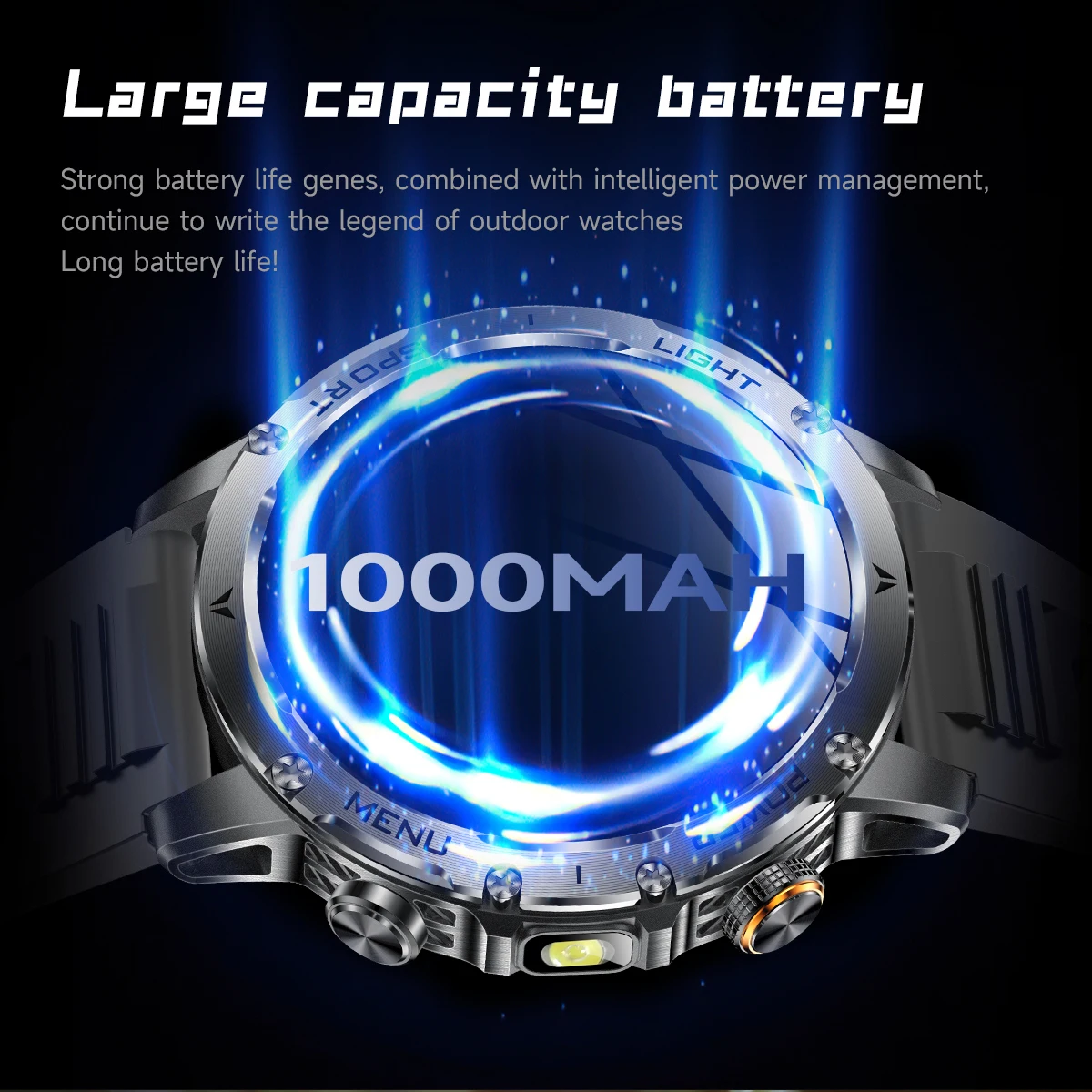 2026 New GPS Outdoor Sports Smart Watch Men AMOLED Screen LED Flashlight Heart rate Waterproof Bluetooth Call 1000mAh SmartWatch