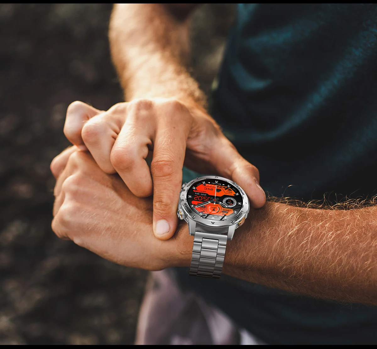 2026 New GPS Outdoor Sports Smart Watch Men AMOLED Screen LED Flashlight Heart rate Waterproof Bluetooth Call 1000mAh SmartWatch