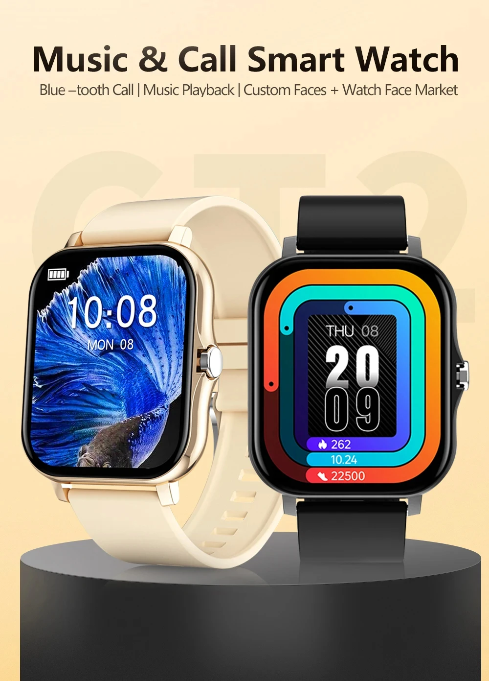 2026 New Smart Watch Men Women HD Touch Screen Heart Rate Oxygen Sleep Tracker IP68 Water-resistant Long Battery Android IOS