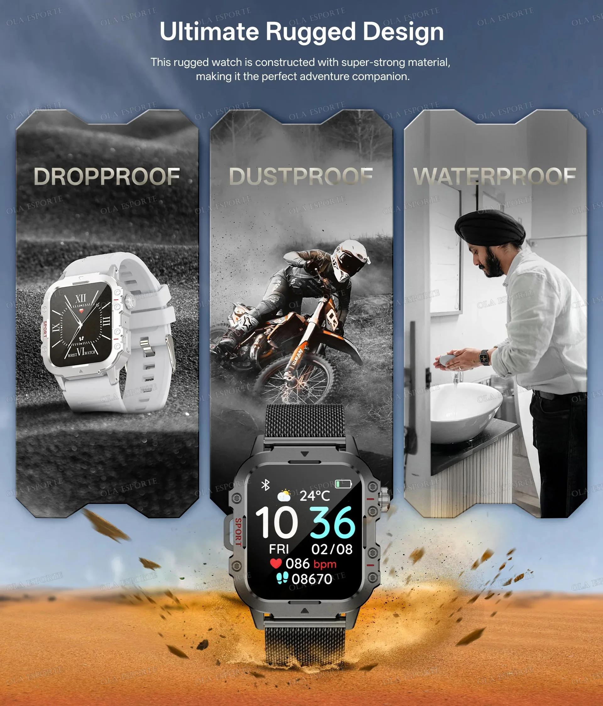 2026 New Men Smart Watch Bluetooth Call Sleep Heart Rate Health Monitor Outdoor LED Flashlight Waterproof Sports Watche PK MA27