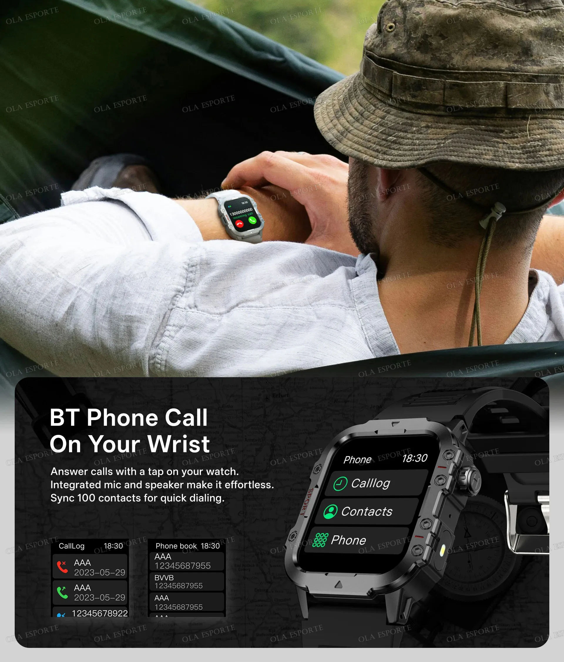 2026 New Men Smart Watch Bluetooth Call Sleep Heart Rate Health Monitor Outdoor LED Flashlight Waterproof Sports Watche PK MA27