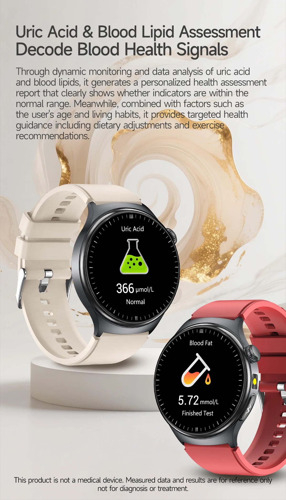 2026 New Diagnosis ECG Smart Watch Sport AI Accurate Uric Acid Blood Pressure Body Fat Five Organ Fitness Waterproof Smartwatch
